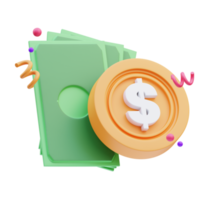 Business-Symbol, Geld 3D-Darstellung png