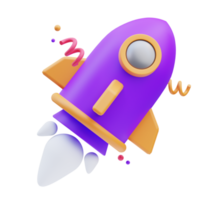Business-Symbol, Rakete 3D-Illustration png