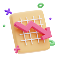 Business Icon, Statistic Down, 3d Illustration png