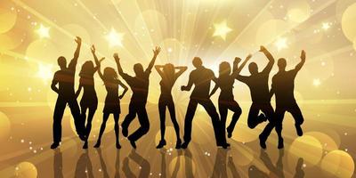 abstract banner design with silhouettes of people dancing vector