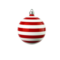 Christmas tree toy red and white color stripes 3d render png