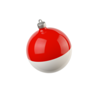Christmas tree toy red and white color stripes 3d render png