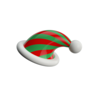 Santa Claus Christmas helper hat new year without background 3d render png