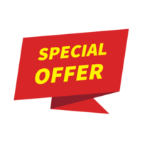 Special offer red icon discount banner without background. png