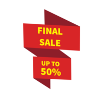 Final sale red icon discount banner without background. png