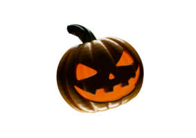 calabaza aterradora amarilla de halloween con ojos claros 3d render png