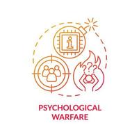 Psychological warfare red gradient concept icon. Propaganda. Subarea of information warfare abstract idea thin line illustration. Isolated outline drawing. vector