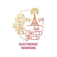 Electronic warfare red gradient concept icon. Military actions. Subarea of information warfare abstract idea thin line illustration. Isolated outline drawing. vector