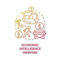Economic intelligence warfare red gradient concept icon. Acces to information. Subarea of information warfare abstract idea thin line illustration. Isolated outline drawing. vector