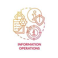 Information operations red gradient concept icon. Defensive, offensive actions. Basic definition abstract idea thin line illustration. Isolated outline drawing. vector