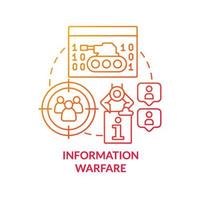 Information warfare red gradient concept icon. Facts manipulation. Fake info. Basic definition abstract idea thin line illustration. Isolated outline drawing. vector