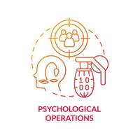 Psychological operations red gradient concept icon. Influence opinion. Information operations abstract idea thin line illustration. Isolated outline drawing. vector