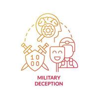 Military deception red gradient concept icon. Mislead and influence adversary. Information operations abstract idea thin line illustration. Isolated outline drawing. vector