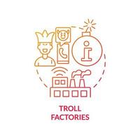Troll factories red gradient concept icon. Influence opinion. Information war over Internet abstract idea thin line illustration. Isolated outline drawing. vector