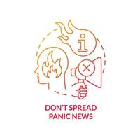 Do not spread panic news red gradient concept icon. Shocking content. Fighting misinformation abstract idea thin line illustration. Isolated outline drawing. vector