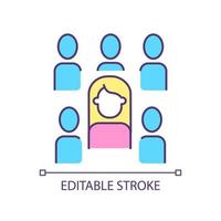 Be part in community RGB color icon. Developing relationships with people. Effective communication. Isolated vector illustration. Simple filled line drawing. Editable stroke.