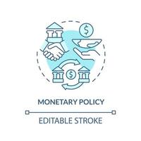 Monetary policy turquoise concept icon. Alliance for sustainable recovery after covid abstract idea thin line illustration. Isolated outline drawing. Editable stroke. vector