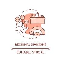 Regional divisions terracotta concept icon. Lack of international cooperation problem abstract idea thin line illustration. Isolated outline drawing. Editable stroke. vector