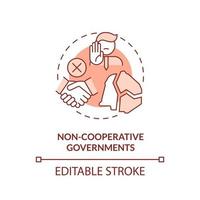 Non cooperative governments terracotta concept icon. Lack of world collaboration abstract idea thin line illustration. Isolated outline drawing. Editable stroke. vector