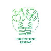 Intermittent fasting green gradient concept icon. Energy restriction. Weight loss. Trendy diets abstract idea thin line illustration. Isolated outline drawing. vector