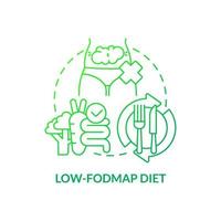 Low FODMAP diet green gradient concept icon. Carbohydrates restricted. Prevent bloating. Trendy diet plan abstract idea thin line illustration. Isolated outline drawing. vector