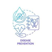 Disease prevention blue gradient concept icon. Heart diseases prevent. Healthy diet advantages abstract idea thin line illustration. Isolated outline drawing. vector