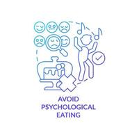 Avoid psychological eating blue gradient concept icon. Control emotional eating. Maintaining weight after diet abstract idea thin line illustration. Isolated outline drawing. vector
