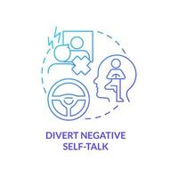 Divert negative self talk blue gradient concept icon. Affirmations. Maintaining weight after diet abstract idea thin line illustration. Isolated outline drawing. vector