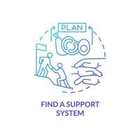 Find support system blue gradient concept icon. Maintaining weight after long calorie diet abstract idea thin line illustration. Isolated outline drawing. vector