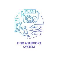 Find support system blue gradient concept icon. Maintaining weight after long calorie diet abstract idea thin line illustration. Isolated outline drawing. vector