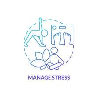 Manage stress blue gradient concept icon. Healthy lifestyle. Maintaining weight after low carb diet abstract idea thin line illustration. Isolated outline drawing. vector