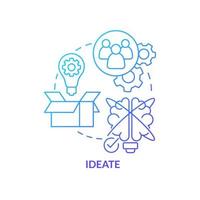 Ideate blue gradient concept icon. Generate creative ideas for growth. Design thinking process abstract idea thin line illustration. Isolated outline drawing. vector