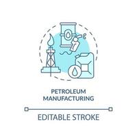 Petroleum manufacturing turquoise concept icon. Oil patch. Business subsector abstract idea thin line illustration. Isolated outline drawing. Editable stroke. vector
