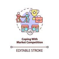 Coping with market competition concept icon. Biggest business strategy issue abstract idea thin line illustration. Isolated outline drawing. Editable stroke. vector