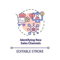 Identifying new sales channels concept icon. Problem in sales management abstract idea thin line illustration. Isolated outline drawing. Editable stroke. vector