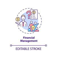 Financial management concept icon. Challenge facing business abstract idea thin line illustration. Handle company finances. Isolated outline drawing. Editable stroke. vector