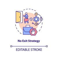 No exit strategy concept icon. Problem faced by new startups abstract idea thin line illustration. Entrepreneurship. Isolated outline drawing. Editable stroke. vector