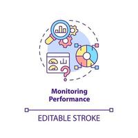 Monitoring performance concept icon. Common challenge facing business abstract idea thin line illustration. Measurement. Isolated outline drawing. Editable stroke. vector