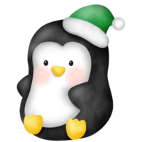 pinguino carino acquerello. png