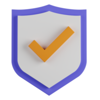 icono de escudo de seguridad 3d png