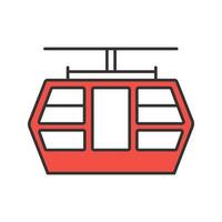 Funicular color icon. Isolated vector illustration