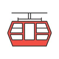 Funicular color icon. Isolated vector illustration