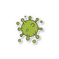 Virus particle patch. Color sticker. Vector isolated illustration
