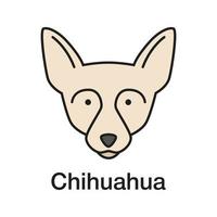 icono de color chihuahua. chí raza de perro de juguete. ilustración vectorial aislada vector