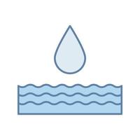 Water energy color icon. Hydropower. Hydroelectricity. Isolated vector illustration