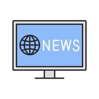 TV news color icon. Newscast. Isolated vector illustration