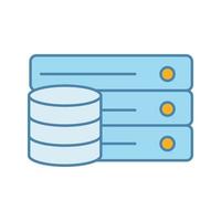 Database color icon. Digital storage. Server. Big data. Isolated vector illustration