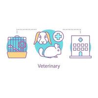 icono del concepto veterinario. idea de farmacia y clínica de animales. ilustración de línea delgada. Tienda de mascotas. dibujo de contorno aislado vectorial vector