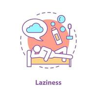 Sloth concept icon. Laziness. Procrastination. Wasting time idea thin line illustration. Rest. Vector isolated outline drawing