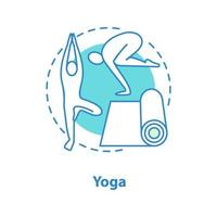 Yoga concept icon. Gymnastics idea thin line illustration. Sports training. Active lifestyle. Vector isolated outline drawing